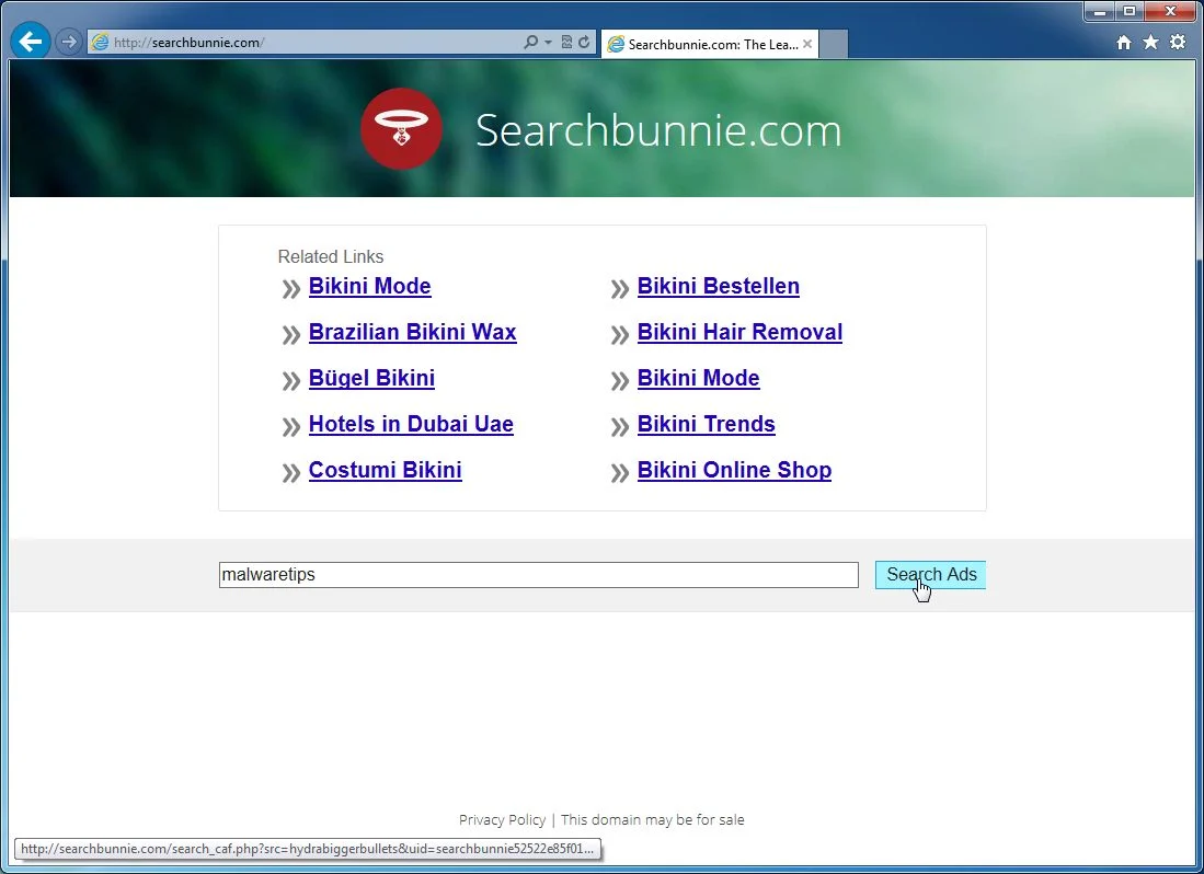 [Image: Searchbunnie.com virus]
