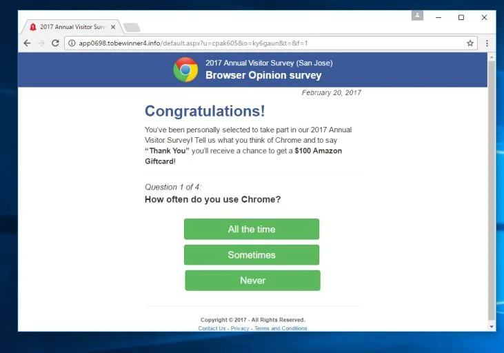 2017 Annual Visitor Survey virus