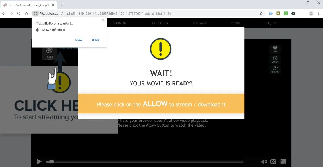 How to remove Bodloft.com pop-up ads (Virus Removal Guide) 1 Image: Chrome browser is redirected to Bodloft.com
