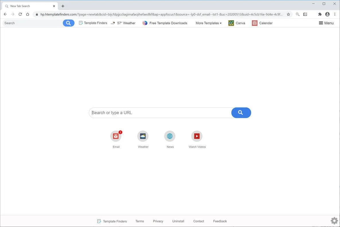 Remove Search.htemplatefinders.com redirect (Virus Removal Guide) 1 Image: Chrome browser is redirected to Search.htemplatefinders.com