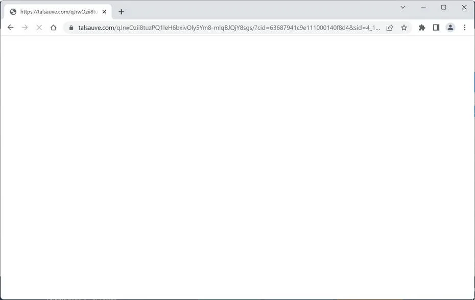 Image: Chrome browser is redirected to Talsauve.com