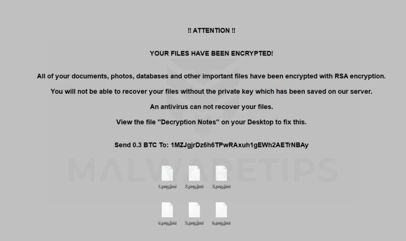 How to remove JEST ransomware (Virus Removal Guide) 1 Image: JEST ransomware