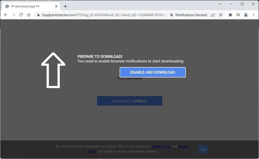 How to Remove Entmatchw.com Pop-up Ads (Virus Removal Guide) 1 Image: Chrome browser is redirected to Entmatchw.com