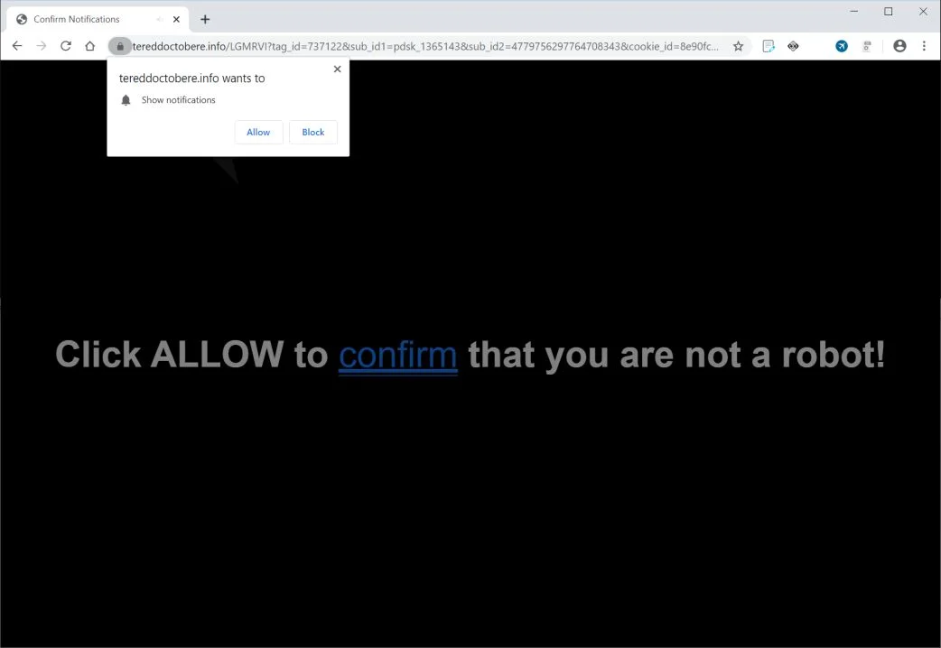 How to remove Tereddoctobere.info pop-up ads (Virus Removal Guide) 1 Image: Chrome browser is redirected to Tereddoctobere.info