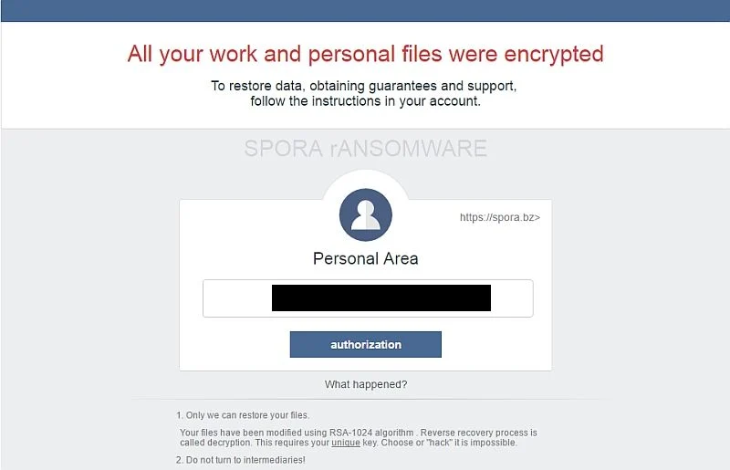 Spora Ransomware virus