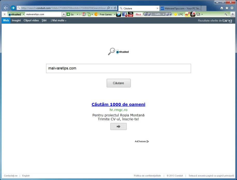 [Image: Entrusted Toolbar virus]
