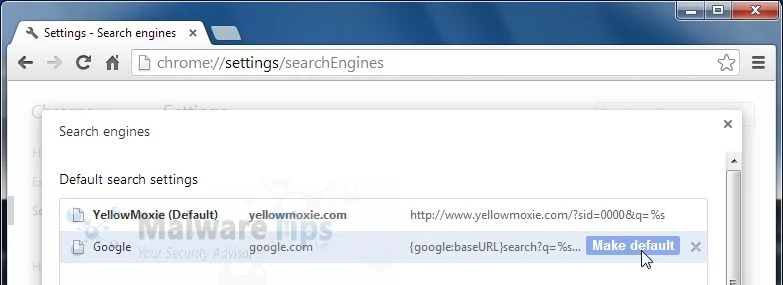 [Image: YellowMoxie.com Search Chrome hijack]