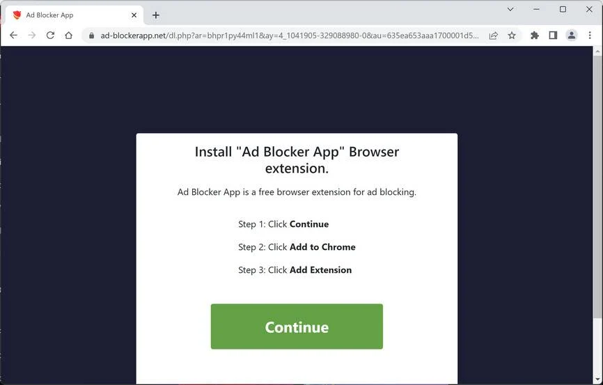 Remove Ad-blockerapp.net Ads (Virus Removal Guide) 1 Image: Ad-blockerapp.net browser redirect
