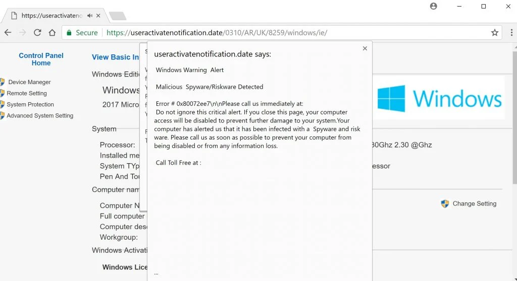 This Build Of Windows 10 Is Corrupted Scam Virus