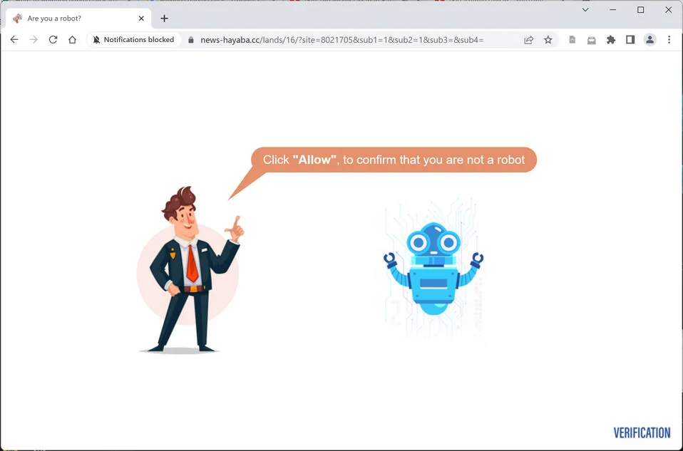 Remove News-hayaba.cc Pop-up Ads (Virus Removal Guide) 1 Image: Chrome browser is redirected to News-hayaba.cc