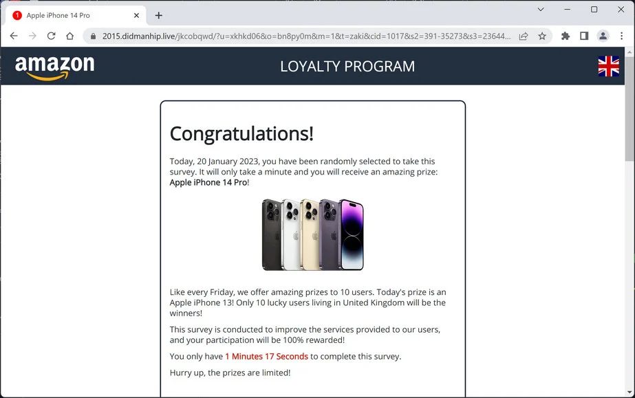 Image: Didmanhip.live Survey Scam