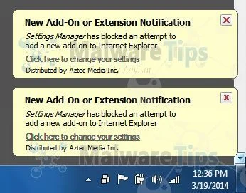 [Image: Settings Manager by Aztec Media virus]