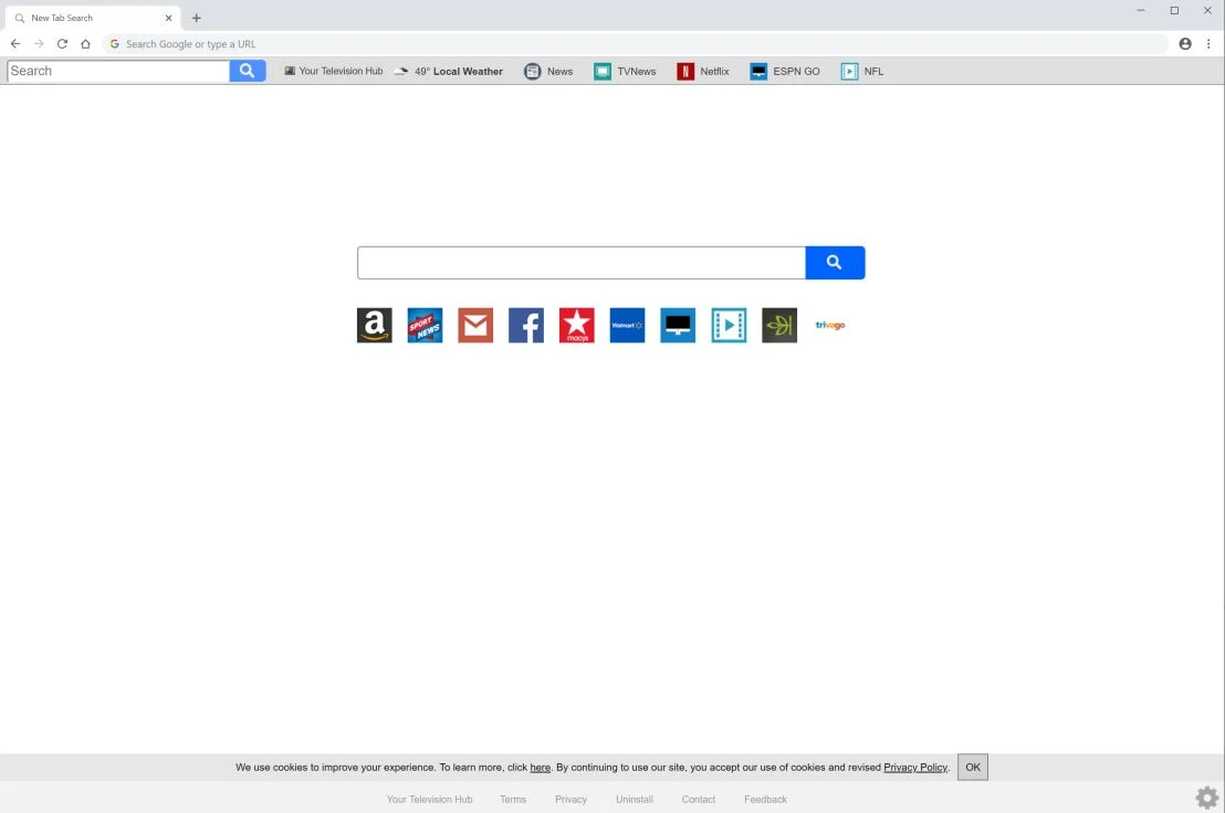 Your Television Hub New Tab Search Virus