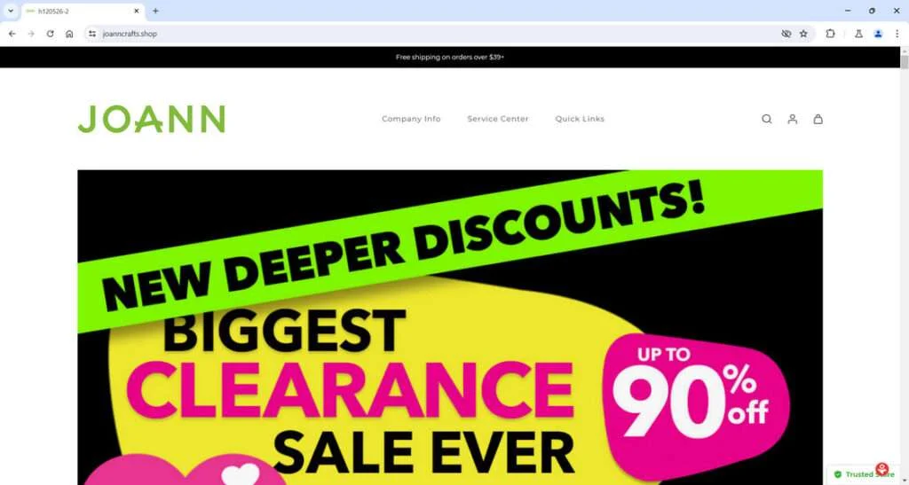 Don't Fall for Fake JOANN Clearance Sales Offering 90% Off 5 JOANN scam 3