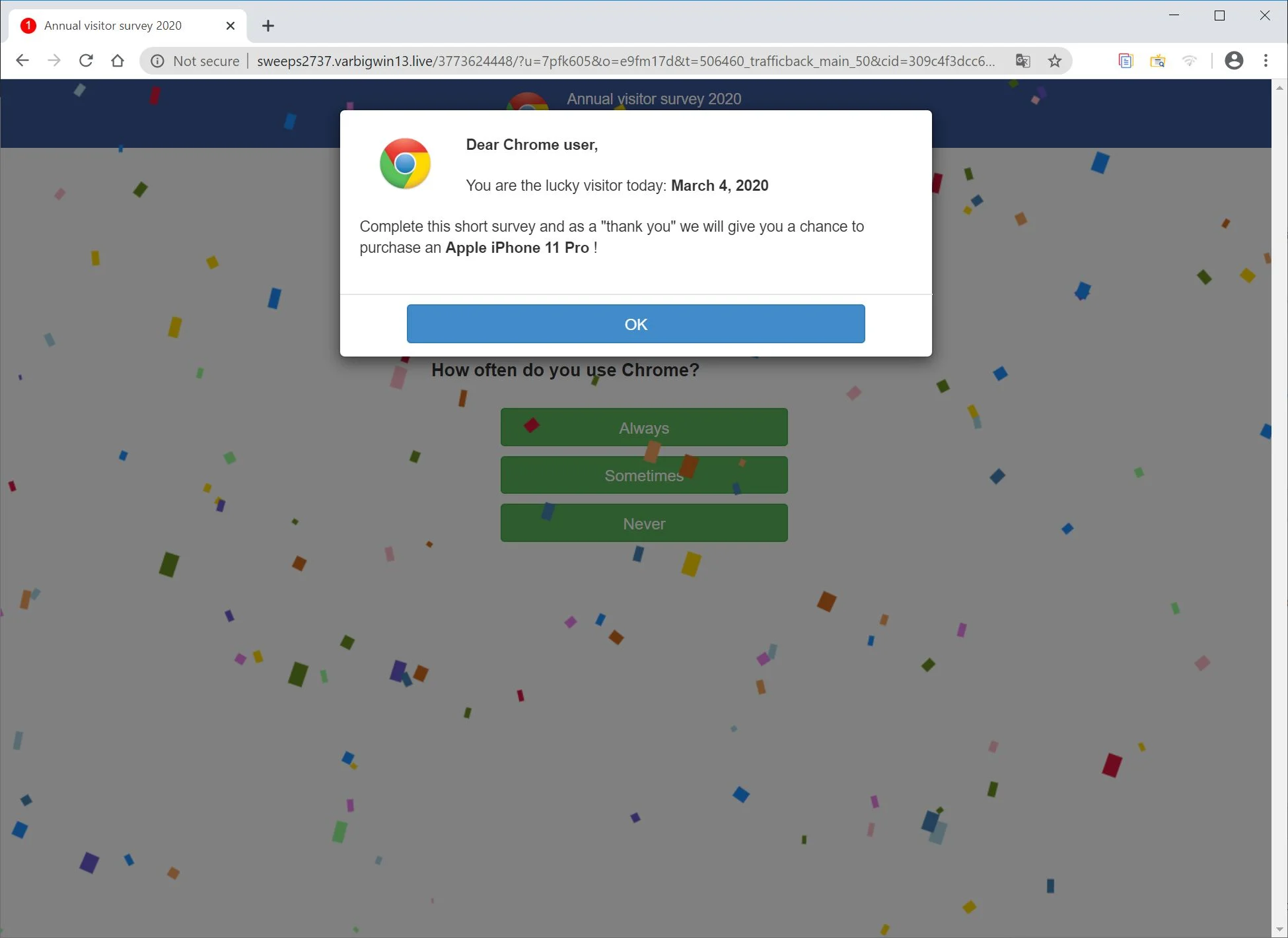 How to remove Varbigwin13.live pop-up ads (Virus Removal Guide) 1 Image: Chrome browser is redirected to Varbigwin13.live
