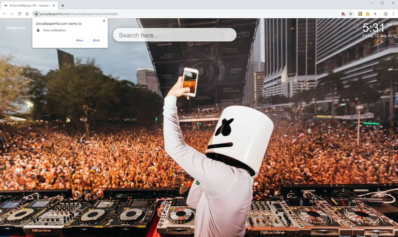 How to remove Marshmello Tab redirect (Virus Removal Guide) 1 Image Google Chrome is redirected to Marshmello Tab New Tab