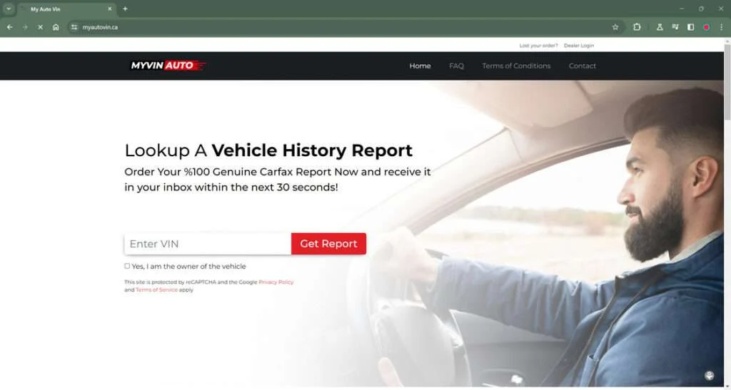 Uncovering the MyAutoVIN.ca Car History Report Scam 1 myautovin.ca scam