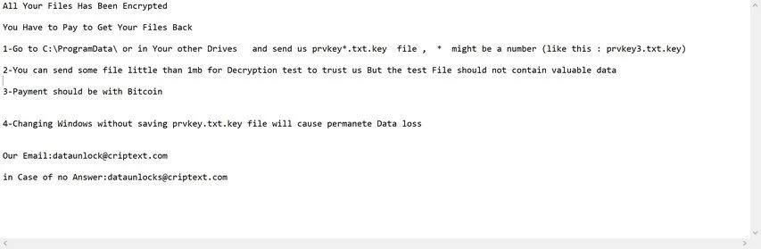 Image: Aram ransomware