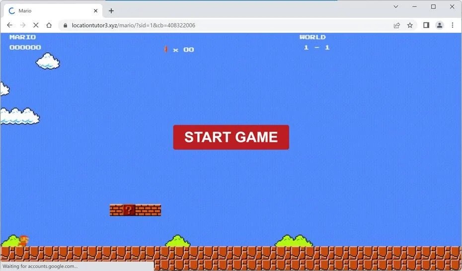 Image: Chrome browser is redirected to Locationtutor3.xyz