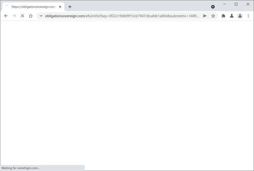 Image: Chrome browser is redirected to Obligationsovereign.com