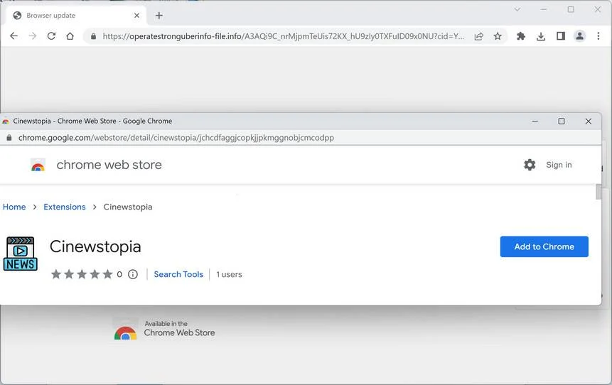 Image: Cinewstopia Chrome extension