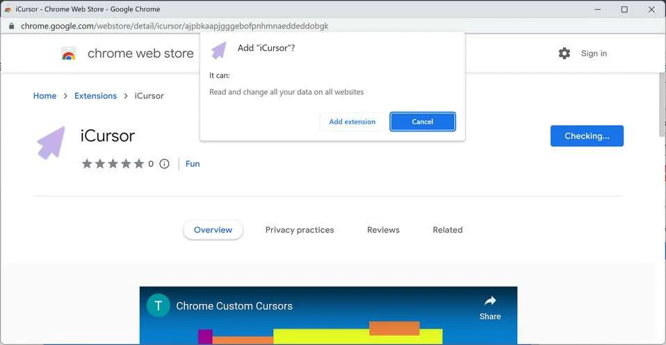 Image: iCursor Chrome Extension