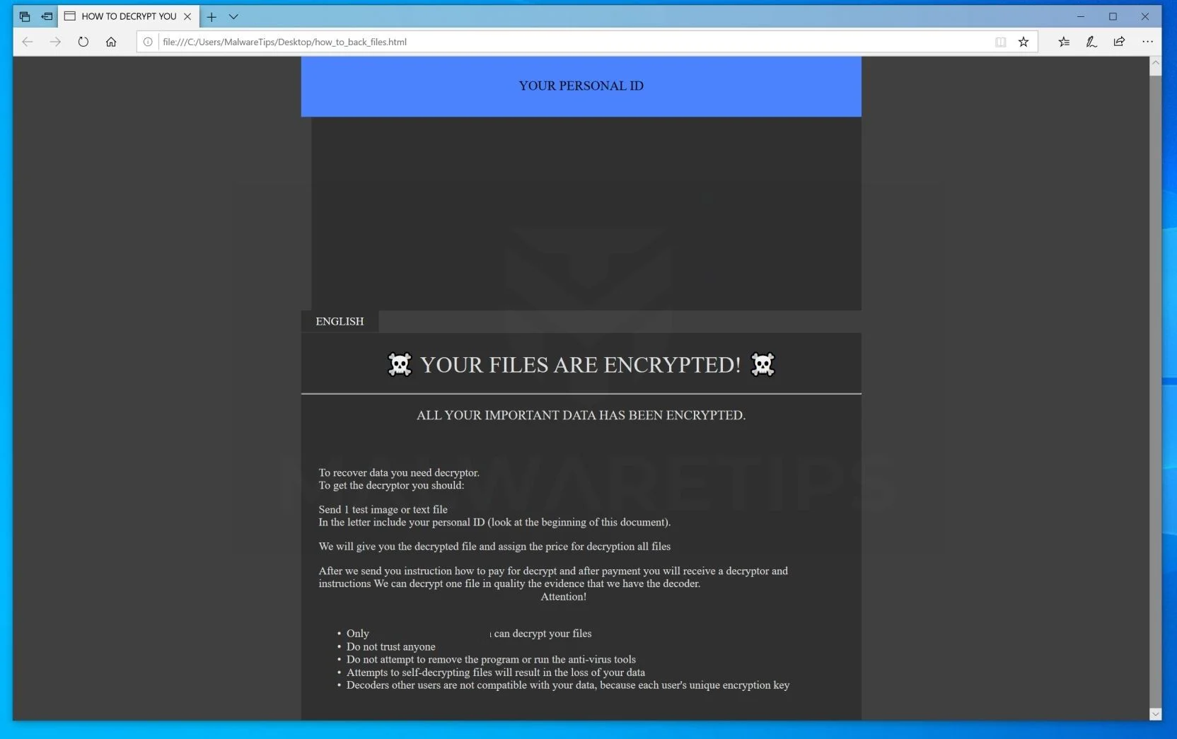 How to remove SECURE ransomware (Virus Removal Guide) 1 Image: SECURE ransomware extension