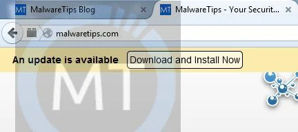 An update is available. Download and Install Now virus