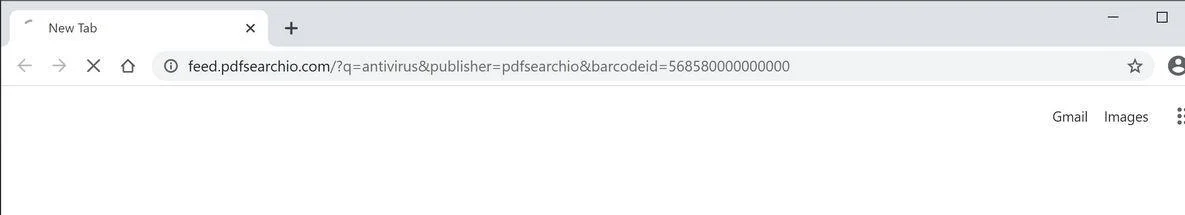 Image: Chrome browser is redirected to PDFSearchio Search