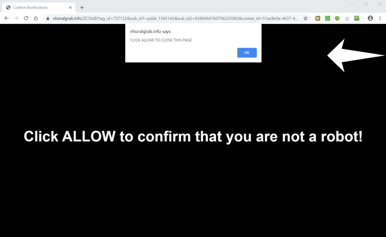 Image: Chrome browser is redirected to Toberlegisti.info