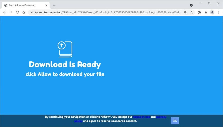 Remove Hisexperien.top pop-up ads (Virus Removal Guide) 1 Image: Chrome browser is redirected to Hisexperien.top