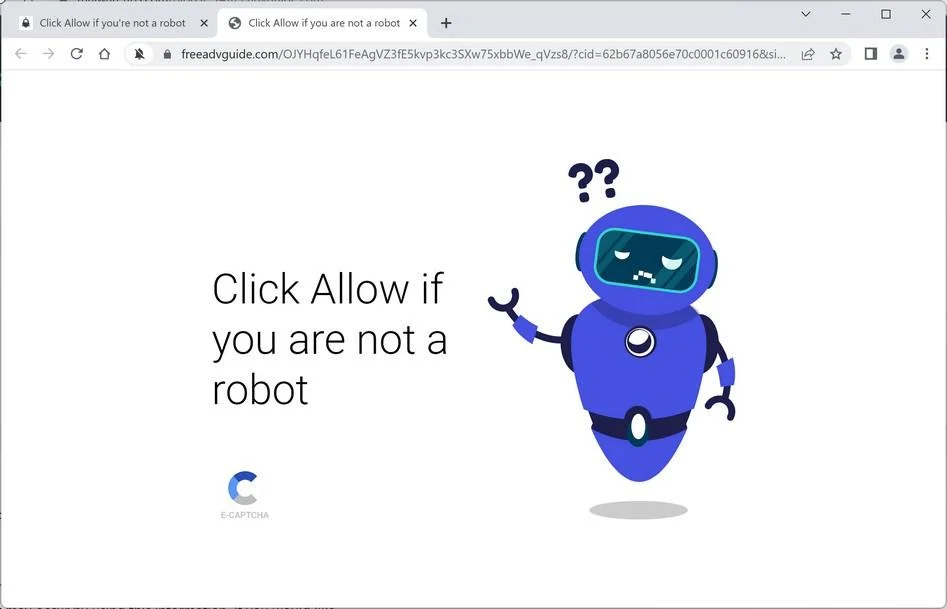Remove Freeadvguide.com Pop-up Ads (Virus Removal Guide) 1 Image: Chrome browser is redirected to Freeadvguide.com