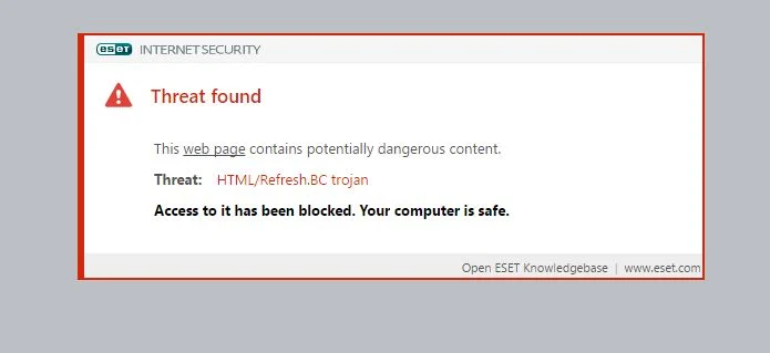 HTML/Refresh.BC trojan virus