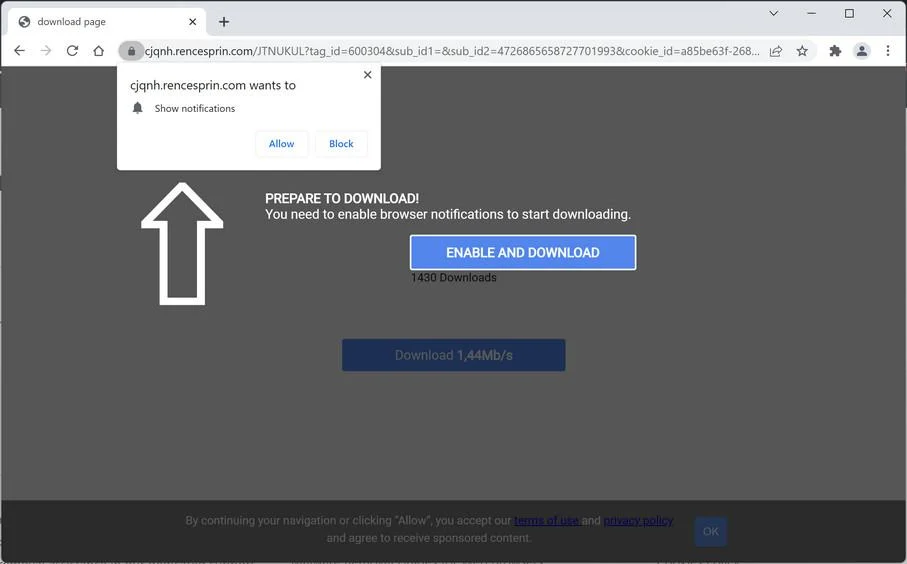 How to Remove Rencesprin.com Pop-up Ads (Virus Removal Guide) 1 Image: Chrome browser is redirected to Rencesprin.com