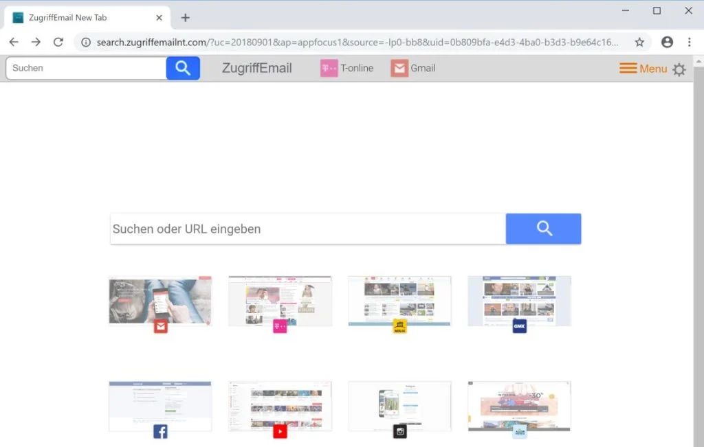 ZugriffEmail New Tab Search Virus