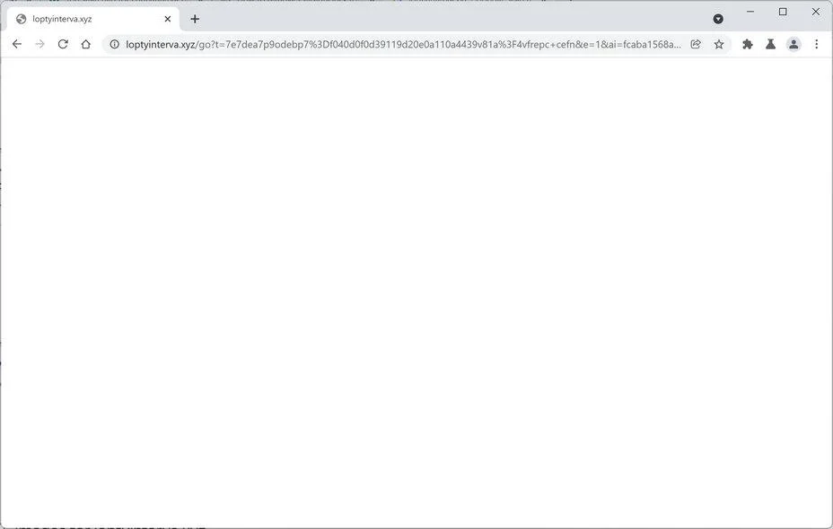 Remove Loptyinterva.xyz redirect (Virus Removal Guide) 1 Image: Chrome browser is redirected to Loptyinterva.xyz