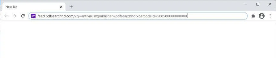 Image: Chrome browser is redirected to PDFSearchHD Search