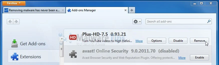 [Image: Plus-HD 7.6 Firefox extensions]
