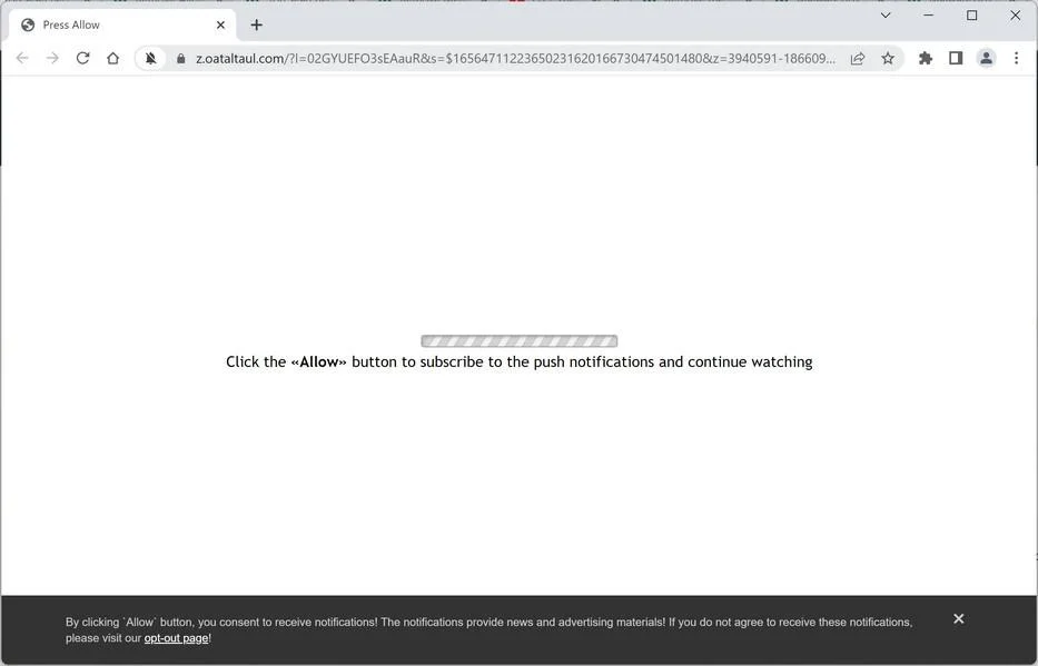 Remove Oataltaul.com Pop-up Ads (Virus Removal Guide) 1 Image: Chrome browser is redirected to Oataltaul.com