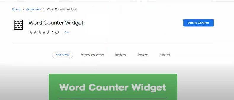 Image: Word Counter Widget Chrome Extension