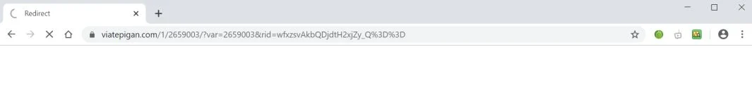 Image: Chrome browser is redirected to Viatepigan.com