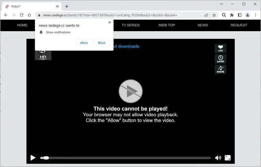 Remove News-zedege.cc Pop-up Ads (Virus Removal Guide) 1 Image: News-zedege.cc Ads