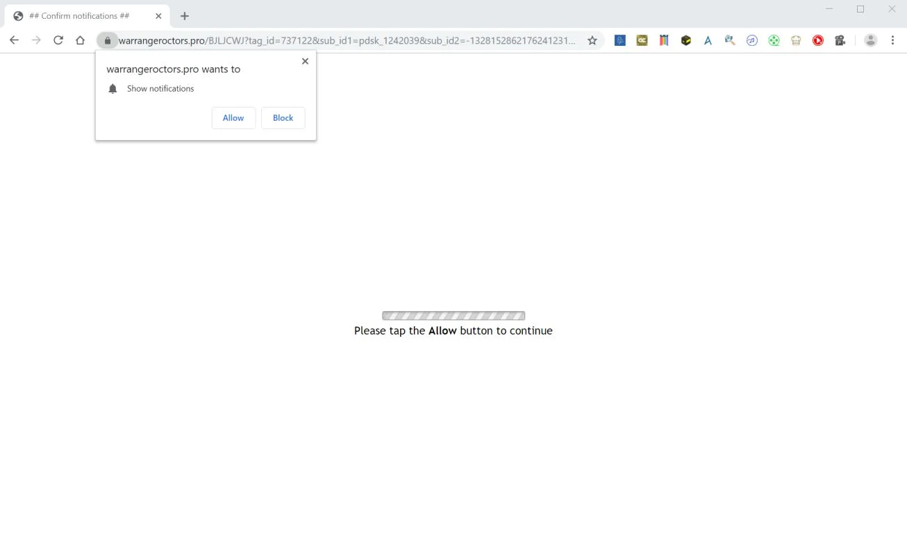 How to remove Warrangeroctors.pro pop-up ads (Virus Removal Guide) 1 Image: Chrome browser is redirected to Warrangeroctors.pro
