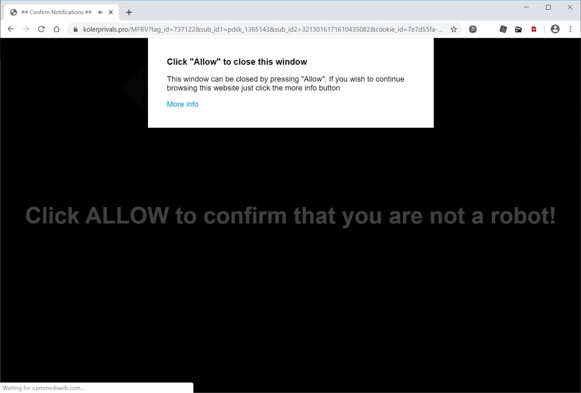 How to remove Kolerprivals.pro pop-up ads (Virus Removal Guide) 1 Image: Chrome browser is redirected to Kolerprivals.pro