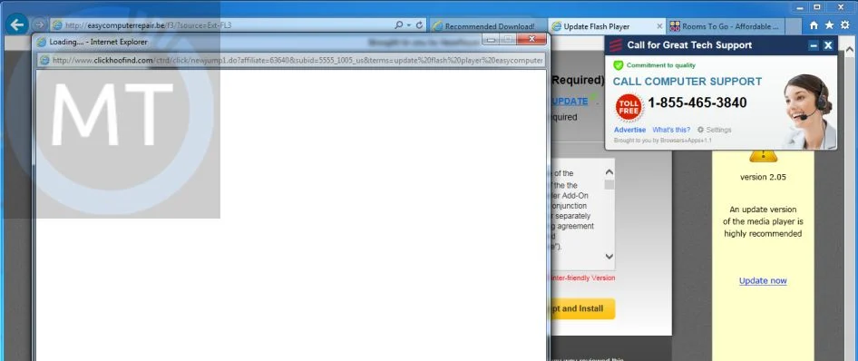 Clickhoofind.com pop-up ads Clickhoofind.com virus