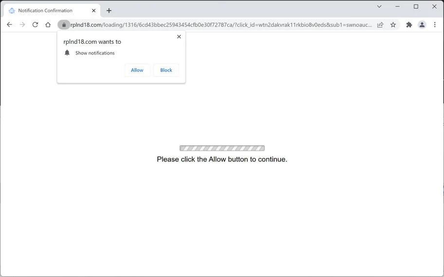 How to Remove Rplnd18.com Pop-up Ads (Virus Removal Guide) 1 Image: Chrome browser is redirected to Rplnd18.com