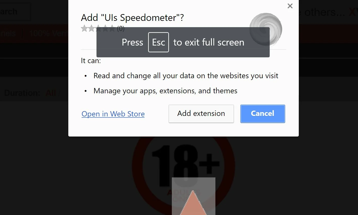 UIs Speedometer by pro.speedometerx.top Chrome Scam Virus
