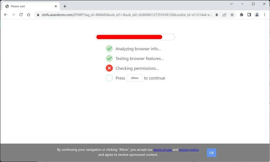 Remove Asandcom.com Pop-up Ads (Virus Removal Guide) 1 Image: Chrome browser is redirected to Asandcom.com