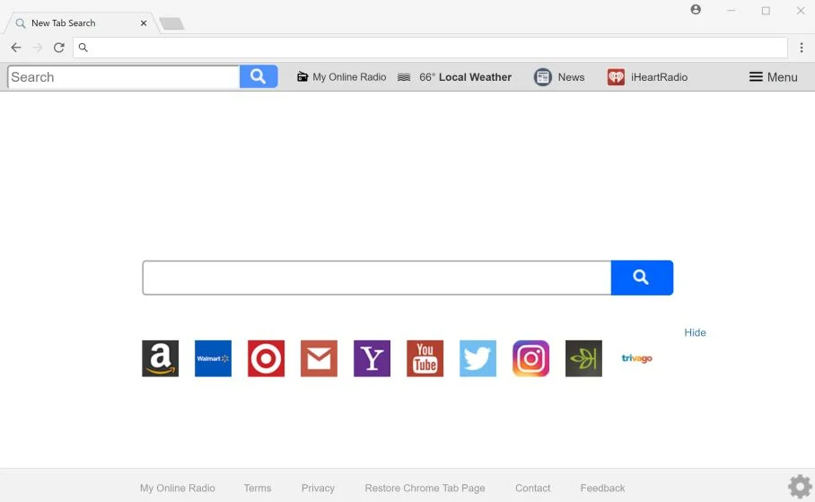 My Online Radio New Tab Search redirect