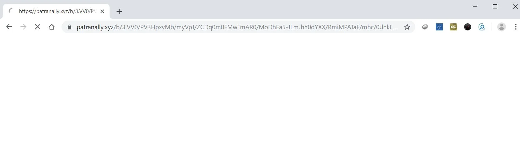Image: Chrome browser is redirected to Patranally.xyz